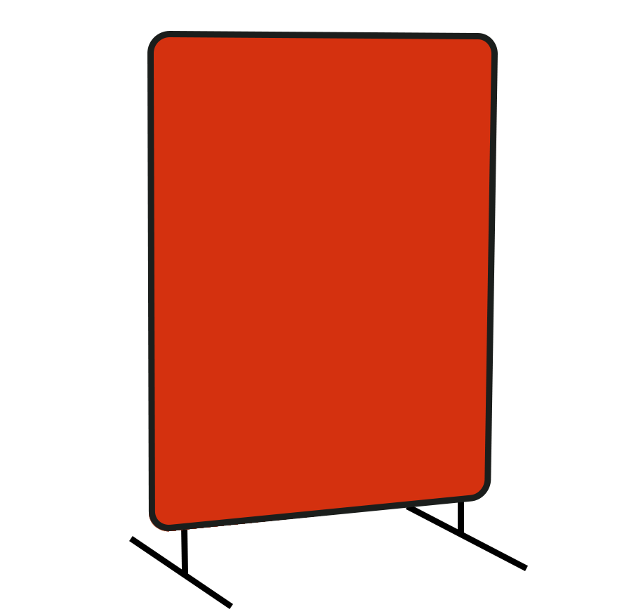 Adoration 6x6 ft Orange Vinyl Portable Welding Curtain(One Panel) with Frame