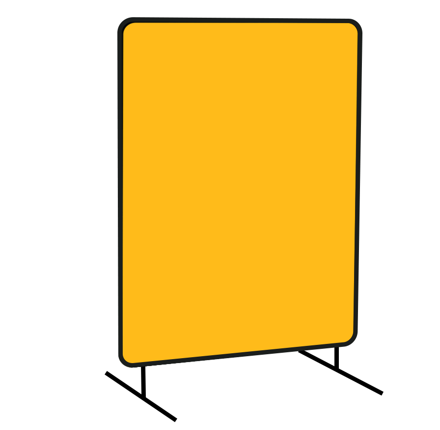 ACST 6x6 ft Yellow Vinyl/Poly Portable Welding Curtain(One Panel) with Frame