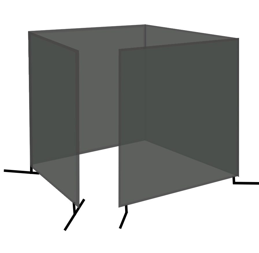 Adoration 6x8 ft Gray Vinyl Portable Welding Curtain(Four Panel) with Frame