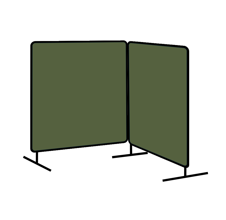 ACST 6x8 ft Olive Duck Canvas Portable Welding Curtain(Two Panel) with Frame