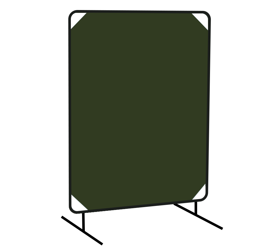 ACST 6x6 ft Olive Duck Canvas Portable Welding Curtain(One Panel) with Frame