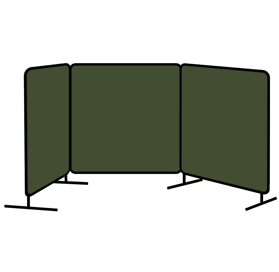 ACST 6x6 ft Olive Duck Canvas Portable Welding Curtain(Three Panel) with Frame