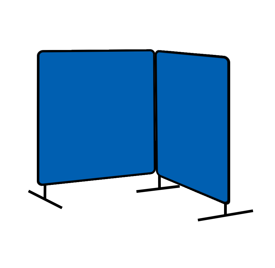 ACST 8x8 ft Blue Vinyl Portable Welding Curtain(Two Panel) with Frame
