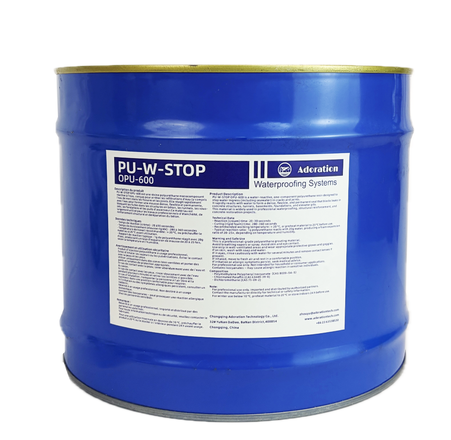 3 Gallon Adoration OPU-600 Polyurethane Crack Injection Foam – Expanding Water Sealant for Concrete & Waterproofing