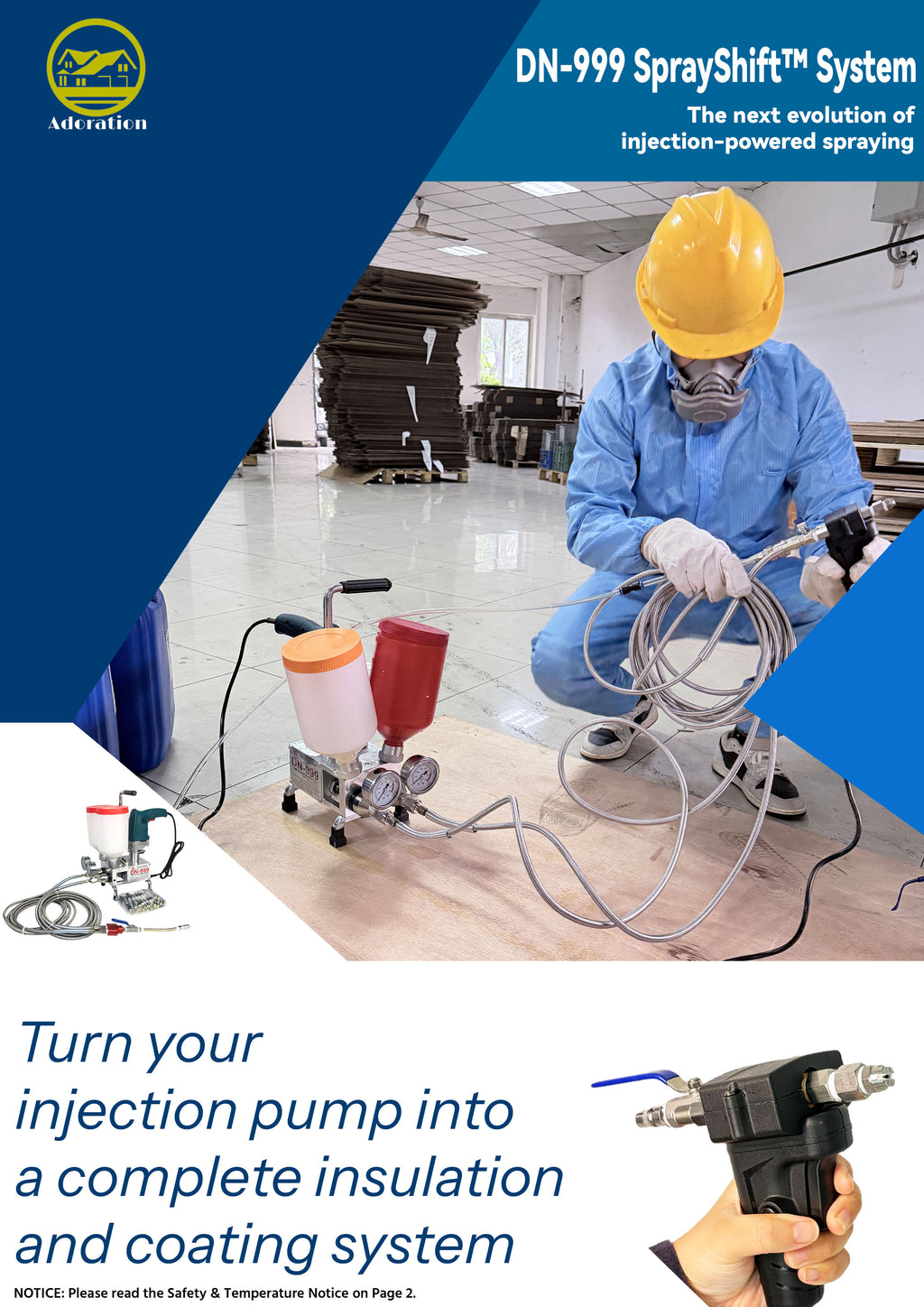 Polyurethane Foam Spray Gun AB Two-component High Pressure Coating Spray Gun Kit polyurethane or polyurea Sprayer(2L/Min, 10000psi) for DN-999 1:1 Injection Pump – Polyurethane/Polyurea/Insulation/Coating/Waterproofing/Expansion Joint