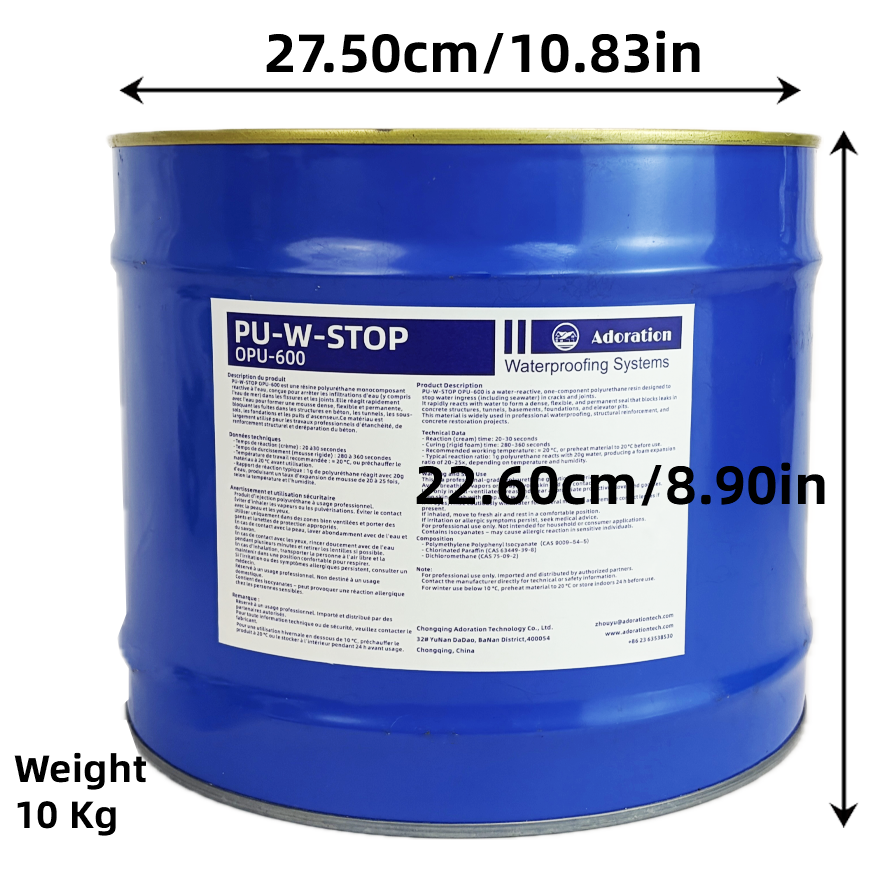 3 Gallon OPU-600 Polyurethane Crack Injection Foam – Expanding Water Sealant for Concrete & Waterproofing