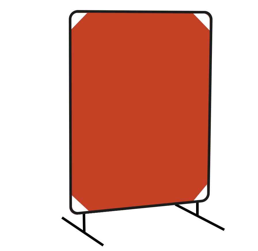 ACST 6x6 ft Orange Vinyl Portable Welding Curtain(One Panel) with Frame