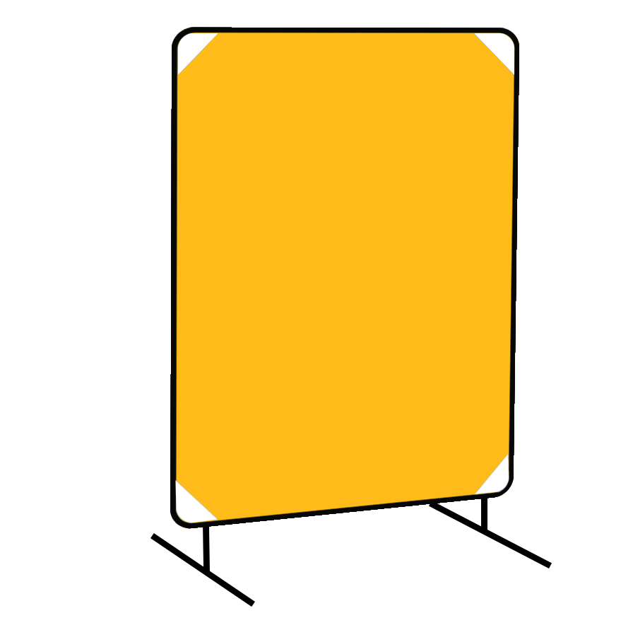 ACST 6x6 ft Yellow Vinyl Portable Welding Curtain(One Panel) with Frame